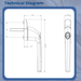 Tilt and Turn Upvc Window Handle Locking High Quality Mila 43mm Spindle