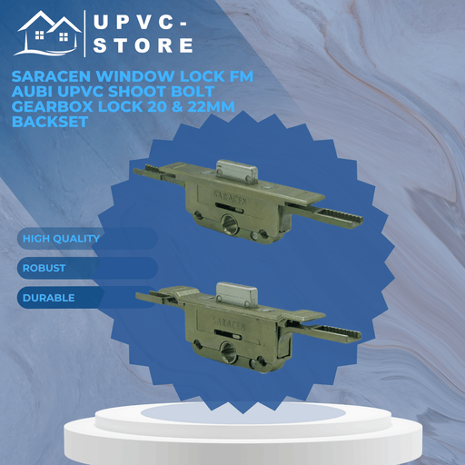 Saracen Window Lock FM Aubi Upvc Shoot bolt Gearbox Lock 20 & 22mm Backset