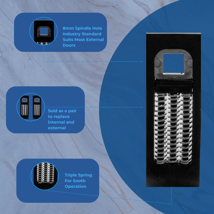 Mila Heavy Duty Upvc Door Handle Springs Replacement 2 Spring Cassettes Stop Sagging Handles