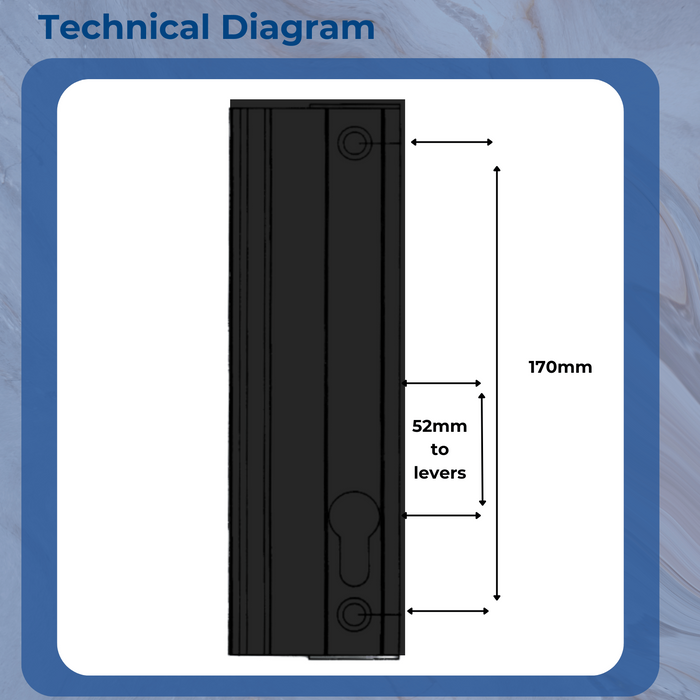 Genuine Fullex Patio Door Handle 52pz 170mm Screw Fix Black 506 Series 2