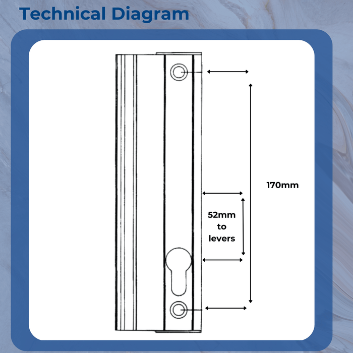 Genuine Fullex Patio Door Handle 52pz 170mm Screw Fix White 506 Series 2