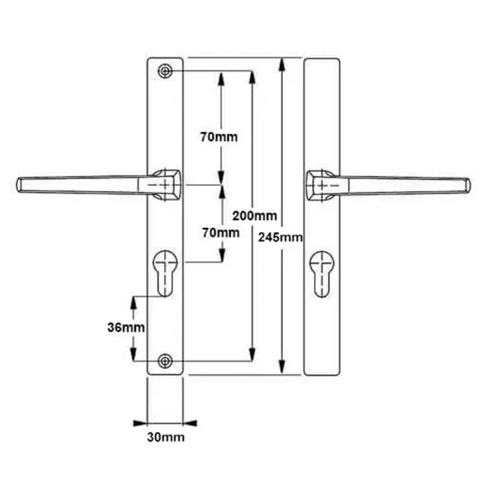  Hoppe Frankfurt Lever Lever UPVC Multipoint Door Handles - 70mm PZ Unsprung 200mm Screw Centres