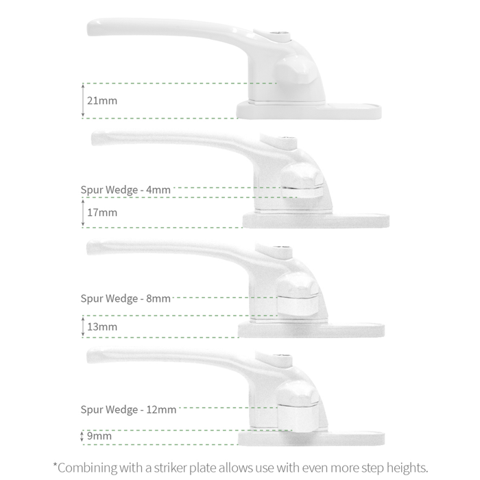 Universal Stack Cockspur Window Handle Kit - Suits Applications 9mm to 21mm