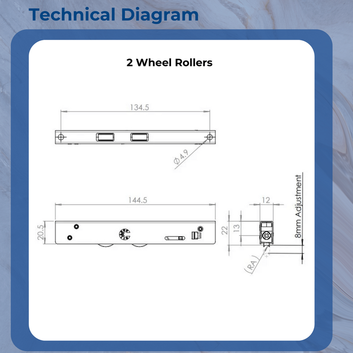 Glide Advanced Patio Door Rollers Self Adjusting Sliding Wheel Rollers