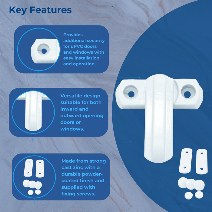 Sash Jammer UPVC PVC Window Door Lock, High Security Arm