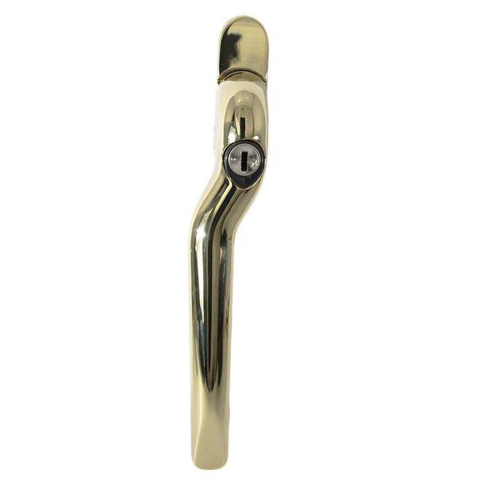 Gold Left Hand Slimline Espag Window Handle - Compact with Low Profile / Projection