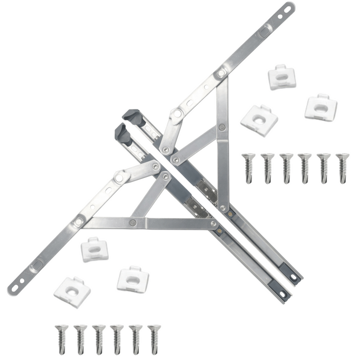 Egress Friction Stay Window Hinges 12" & 16" – Universal uPVC Easy Clean Hinges – 13mm & 17mm Stack Heights – Double Glazing Friction Stay Window Hinge Kit