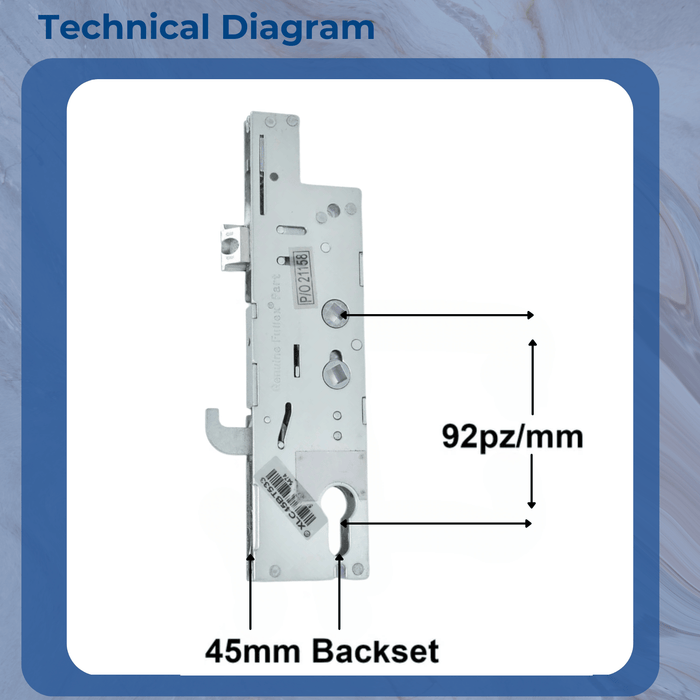 GENUINE FULLEX XL UPVC DOOR LOCK CENTRE CASE DOUBLE SPINDLE 45MM