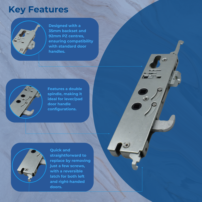 Genuine Yale G2000 UPVC Multi Point Door Lock Gearbox Case 35mm Twin Spindle