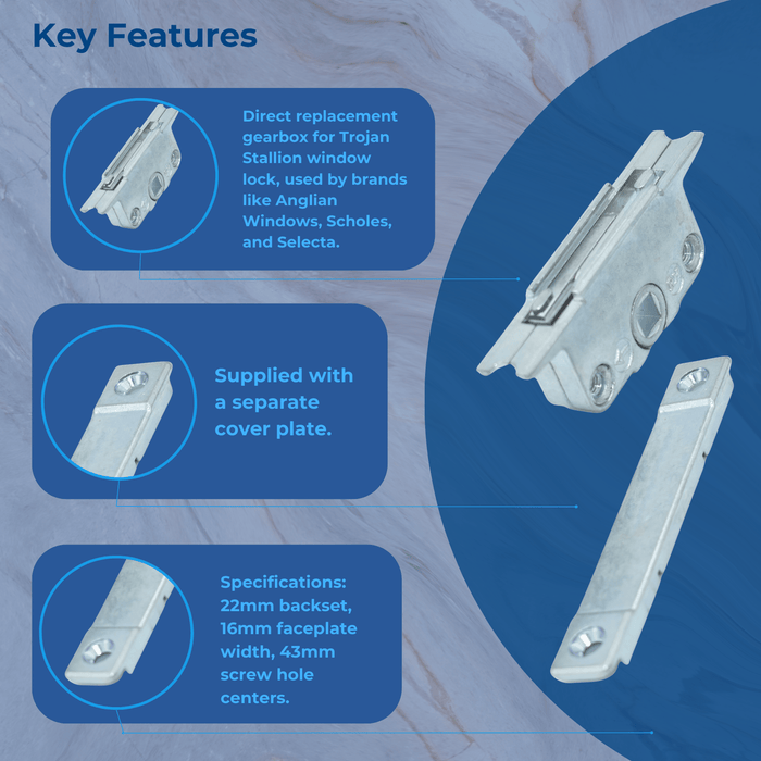 Trojan Stallion Scholes Selecta Upvc Replacement Upvc Window Gearbox Lock