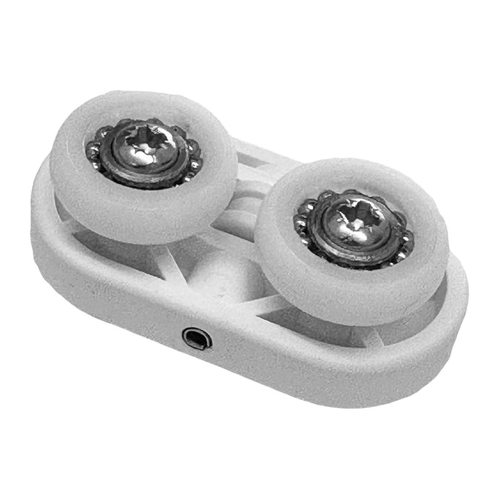 4 x CARAVAN ELLBEE WHITE SHOWER DOOR ROLLERS DOUBLE 19MM WHEELS CARAVAN ELLBEE SHOWER DOOR ROLLERS DOUBLE 19MM WHEELS