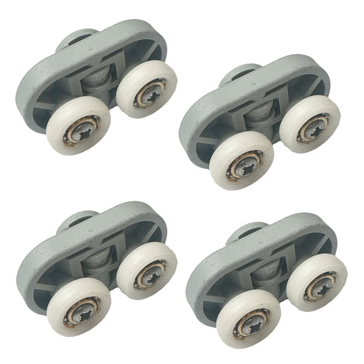 4 x CARAVAN ELLBEE SHOWER DOOR ROLLERS DOUBLE 19MM WHEELS