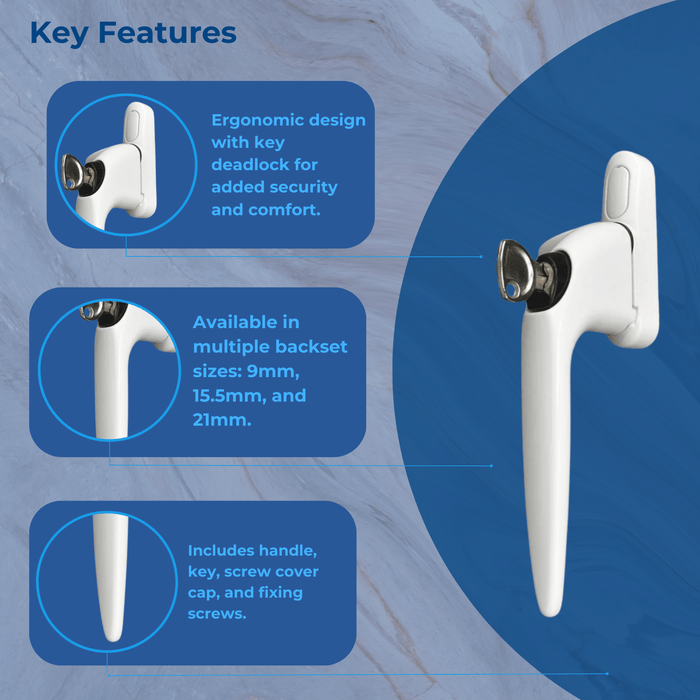 UPVC Cockspur Window Handle Double Glazing Locking Catch Trojan Replacement