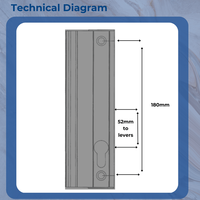 Genuine Fullex Patio Door Handle 52pz 180mm Screw Fix Grey 506 Series 2