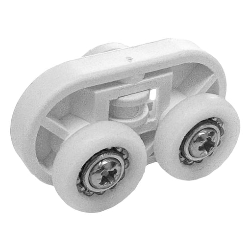 4 x CARAVAN ELLBEE WHITE SHOWER DOOR ROLLERS DOUBLE 19MM WHEELS CARAVAN ELLBEE SHOWER DOOR ROLLERS DOUBLE 19MM WHEELS