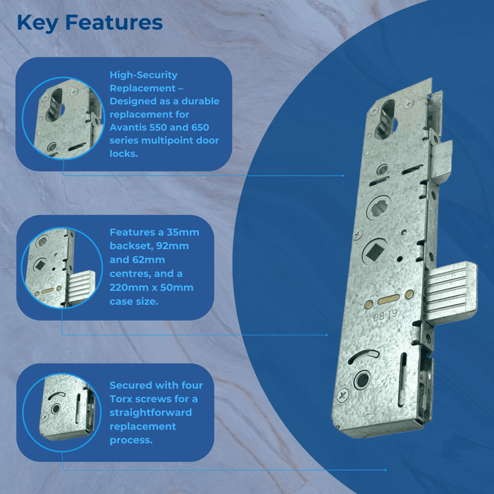 Genuine Avantis - Avanco Door Upvc Door Lock Gearbox 35mm 92mm 62mm