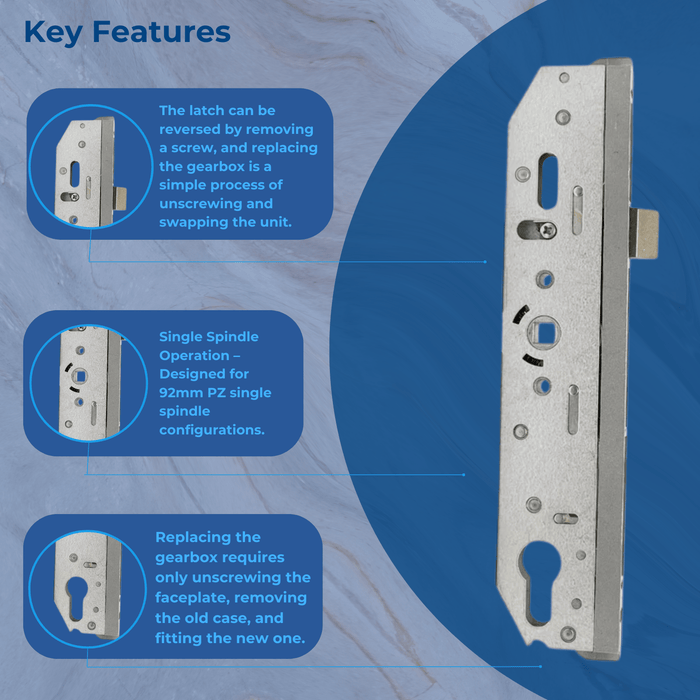 Genuine Mila Coldseal Upvc Door Lock Latch Only 25mm 28mm 35mm Multi Point Gearbox