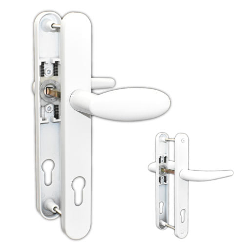 UPVC Door Handle Inline Lever / Pad Sprung 92mm PZ Double Glazing Pair Set PVC