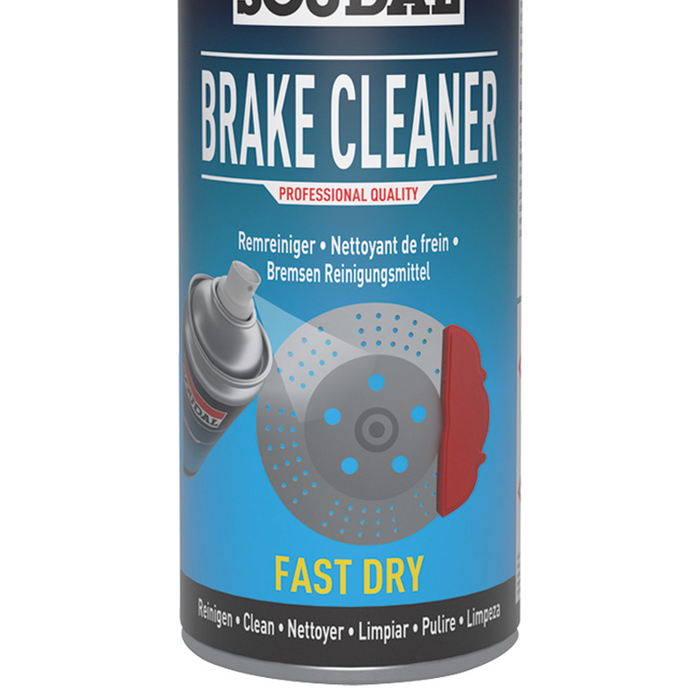 SOUDAL BRAKE AND CLUTCH CLEANER 400ML SPRAY FAST DRYING PREVENT SQUEAKING BRAKES